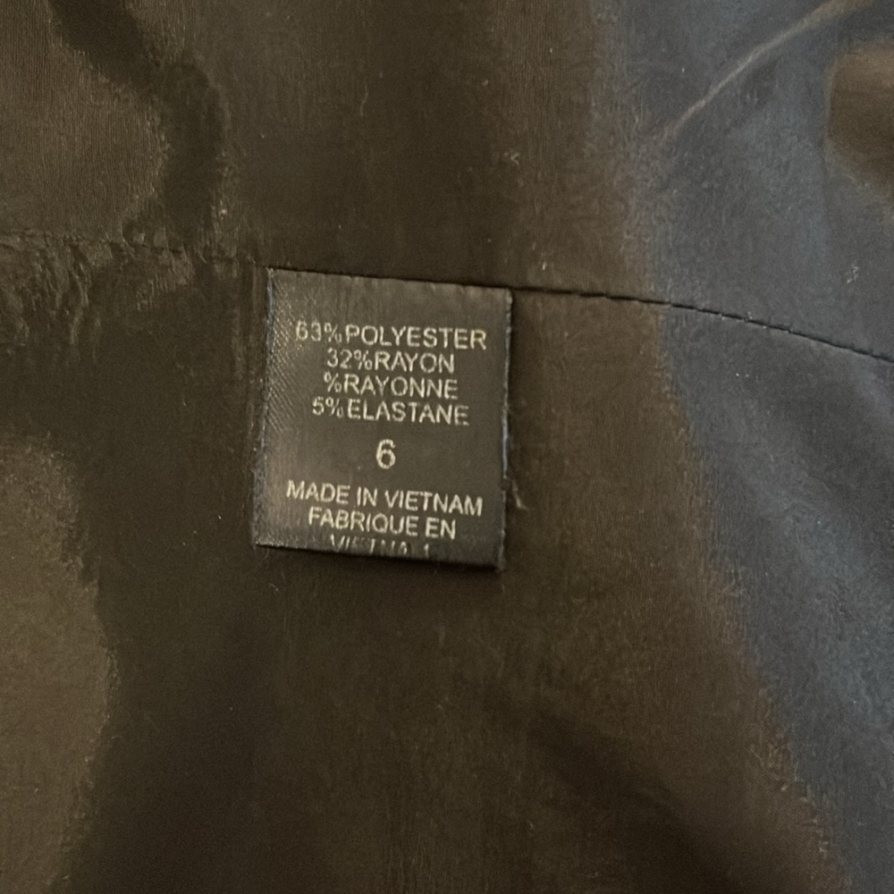 Tahari Black One Button Fully Lined Tailored Fitted Blazer Sz 6 - Picture 5 of 7